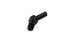 Vibrant aluminum 1/4 NPT to 3/8 inch barb straight fitting with 45-degree angle adapter, used in plumbing and hydraulic connections.