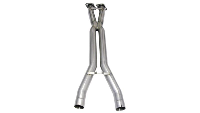 Corsa Performance X pipe exhaust for Chevrolet Corvette C6 Z06 2006-2011 with 7.0L V8 engine, showing the sleek metal pipe design.