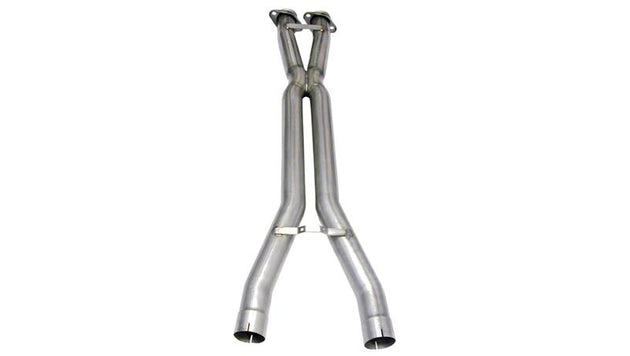 Corsa Performance X pipe exhaust for Chevrolet Corvette C6 Z06 2006-2011 with 7.0L V8 engine, showing the sleek metal pipe design.