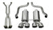 CORSA Performance Axle-Back Xtreme exhaust system with polished tips and dual outlets, installed on a vehicle.