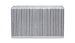 Vibrant vertical flow intercooler core with 18-inch width, 12-inch height, and 6-inch thickness, featuring a vibrant cooling design.
