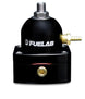 Fuelab 515 EFI adjustable fuel pressure regulator with black finish, 25-90 PSI, -6AN inlet and return lines.