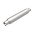 MagnaFlow muffler with 3.5-inch diameter and 18-inch length, featuring dual 2.25-inch inlet and outlet pipes.
