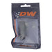 DeatschWerks 8AN female swivel straight hose end fitting in anodized matte black with olive insert for PTFE fuel lines.