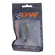 DeatschWerks 8AN female swivel straight hose end fitting in anodized matte black with olive insert for PTFE fuel lines.