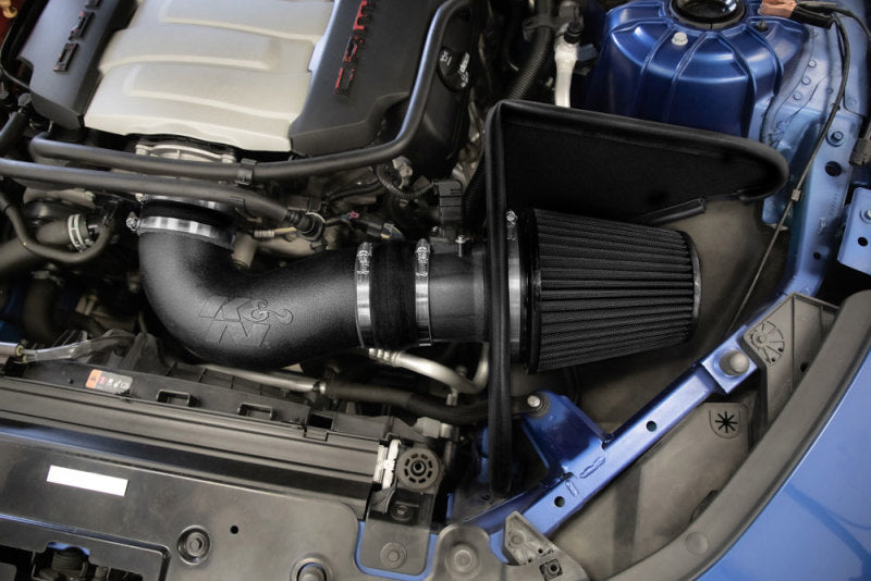 K&N Engineering cold air intake system for 2016-2023 Chevrolet Camaro SS 6.2L V8, featuring dryflow filter and sleek design