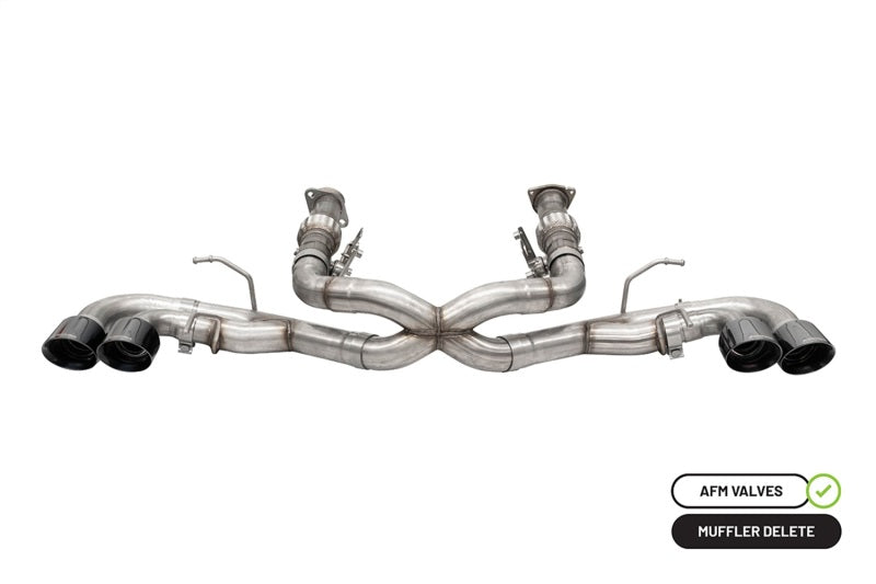 CORSA Performance Corsa 20-25 Corvette C8 3in Xtreme Cat-Back Exhaust with 4.5in black quad tips, includes stock AFM valve.