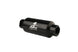 Aeromotive black AN-10 inline fuel filter with 10-micron filtration for automotive fuel systems.