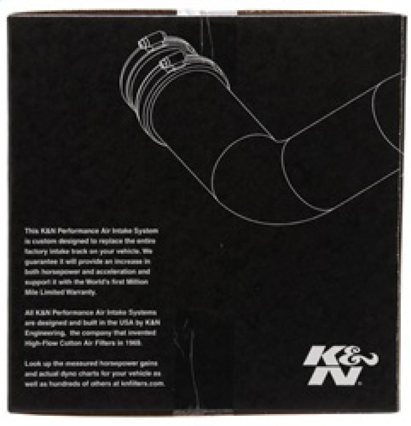 K&N Engineering Cold Air Intake for Cadillac ATS V6 3.6L engine, showing the performance air filter and intake tube.