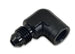 Vibrant 3AN to 1/8in NPT 90-degree adapter fitting, metal with threaded ends, used in hydraulic or fuel line connections.
