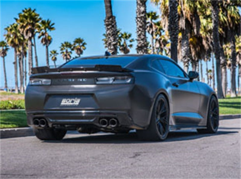 Borla axle back ceramic black S-Type exhaust with dual mode valves on a 2016-2018 Chevrolet Camaro SS.