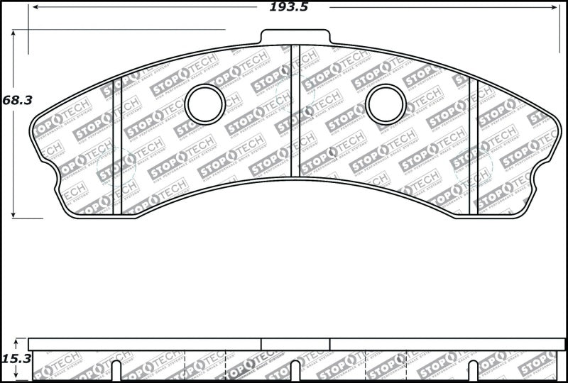StopTech performance front brake pads for 2006-2009 Chevrolet Corvette Z06, high-performance brake pads for enhanced stopping power.