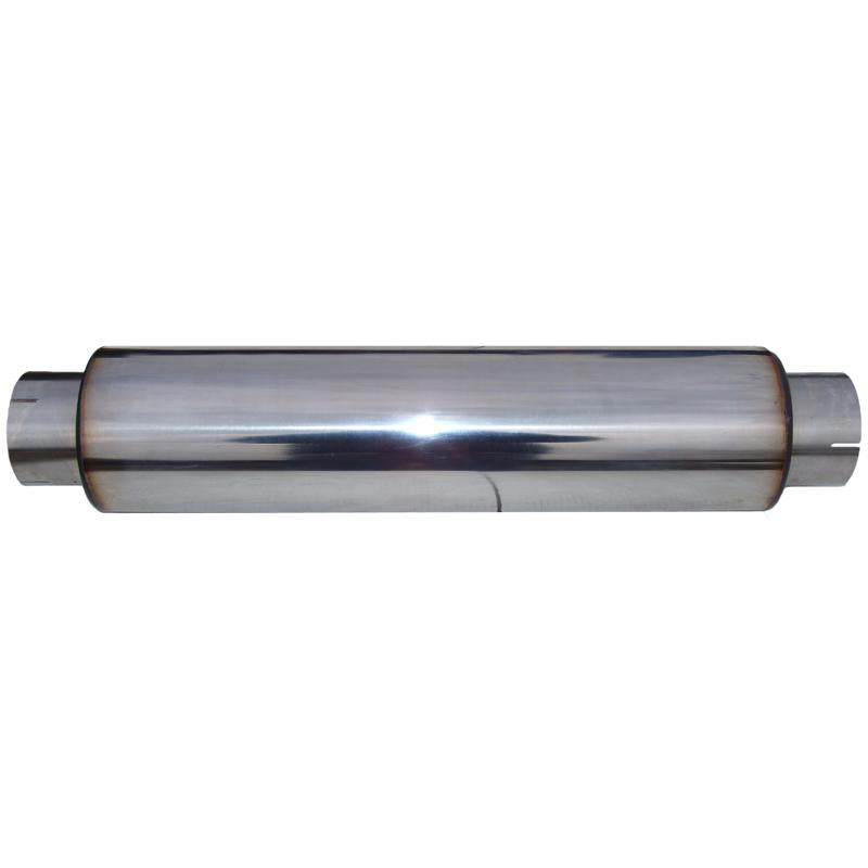 MBRP T304 stainless steel muffler with 4 inlet/outlet, 30-inch overall length, replacing all 30-inch mufflers, shown in image.