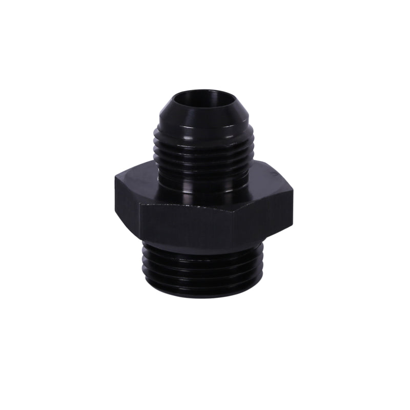Aeromotive AN-12 O-Ring Boss to AN-10 Male Flare Reducer Fitting showing metal fittings and threading.
