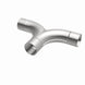 MagnaFlow 2.50 inch stainless steel smooth transition T connecting pipe with 90/90 degree bends for exhaust systems.