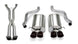 CORSA Performance Axle-Back Sport exhaust system showing polished stainless steel tips and sleek exhaust pipes.