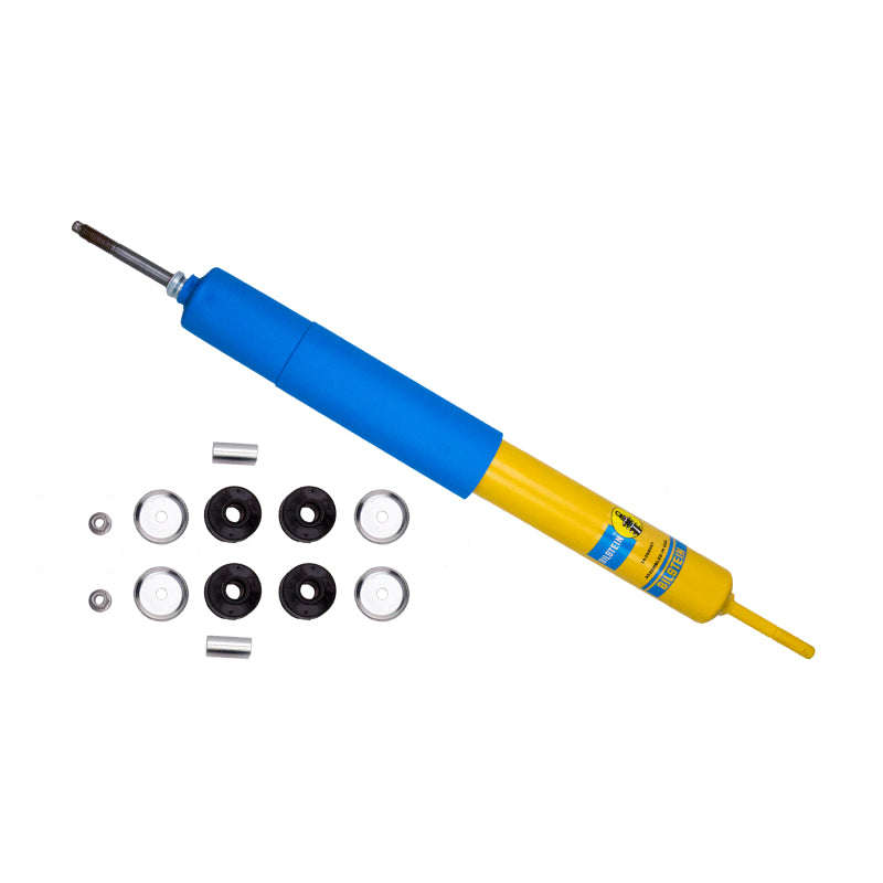 Bilstein B6 Performance rear monotube shock absorber for 2004-2009 Chevy Kodiak V8 trucks, showcasing the shock's design and branding.
