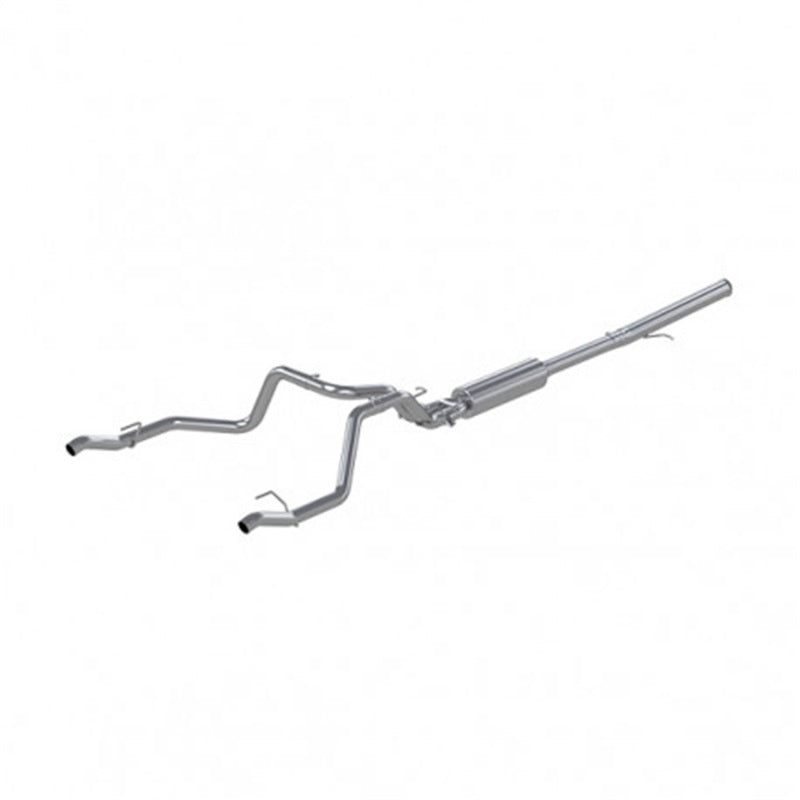MBRP 6.2L Chevy Silverado 1500 catback exhaust system with dual rear exit and aluminized steel, designed for 2019 and newer models.