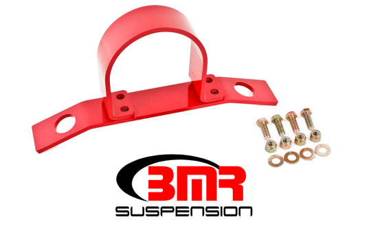 Red BMR Suspension GTO driveshaft safety loop for 2004-2006 models, designed to protect the driveshaft during performance driving.