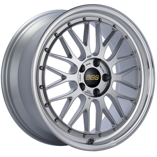 BBS LM forged wheel 19x8.5 inches, 5x112 bolt pattern, diamond silver finish, with diamond cut lip and center, ET48 offset