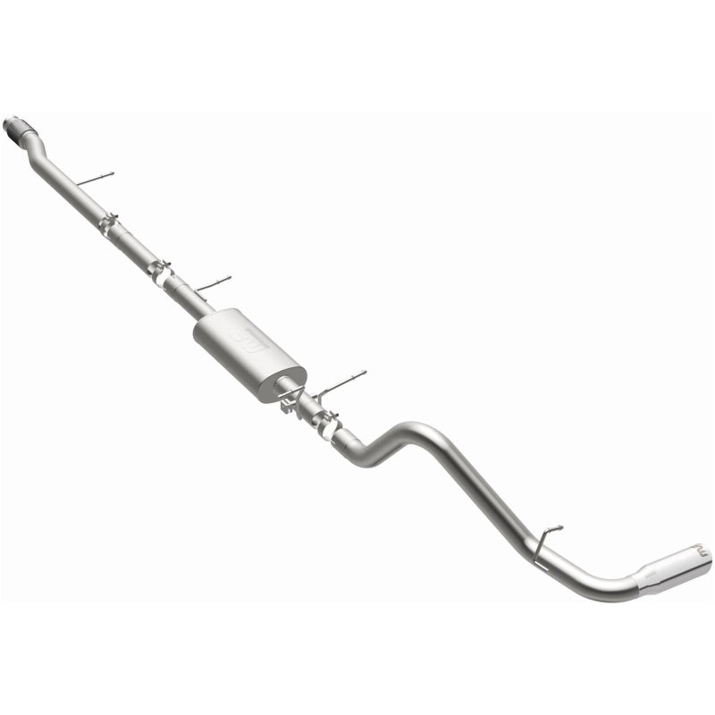 Magnaflow 14 Chevy Silverado V8 5.3L CC/EC cab single rear exit stainless steel catback exhaust system.