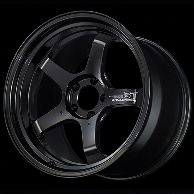 Advan GT Beyond-R forged racing wheel, 18x10.0 inches, titanium black finish, +35 offset, 5x114.3 bolt pattern, 73mm bore