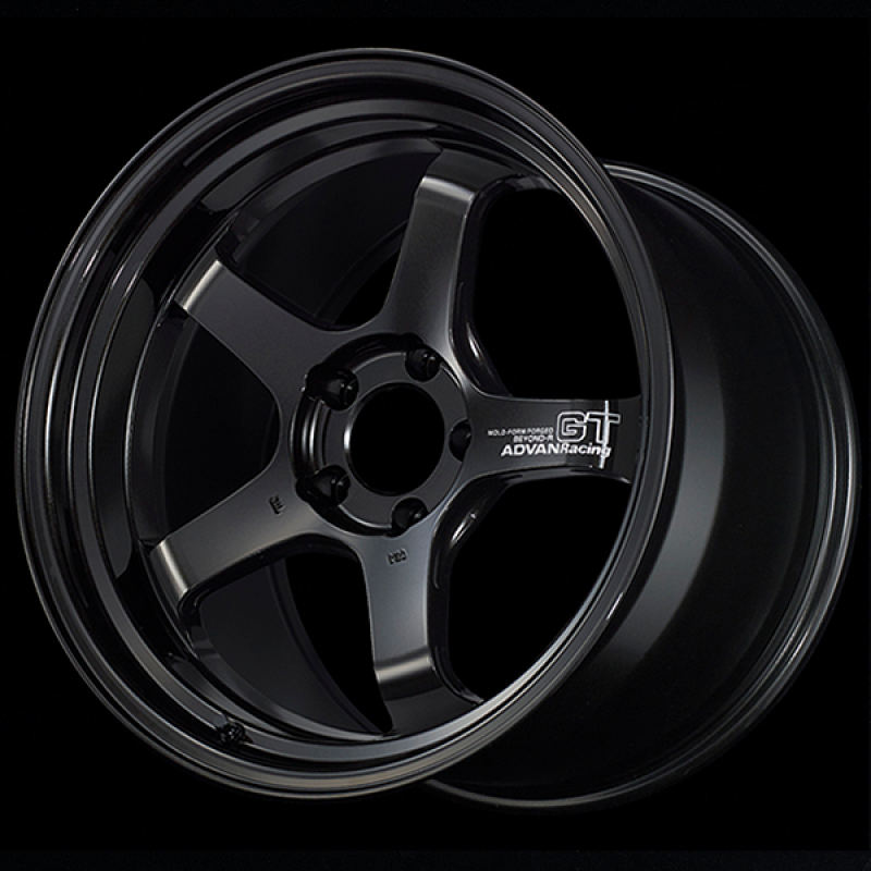 Advan GT Beyond-R forged racing wheel, 18x10.0 inches, titanium black finish, +35 offset, 5x114.3 bolt pattern, 73mm bore