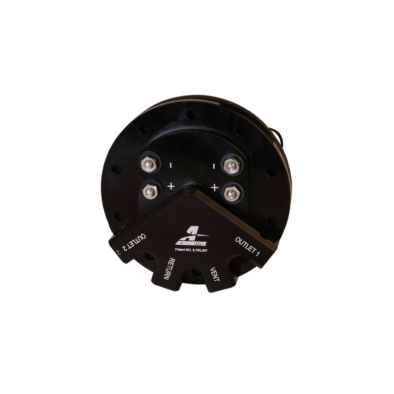 Aeromotive Phantom Dual 340 universal fuel pump for automotive use, shown with 6-10 inch depth in a natural setting.