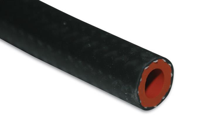 Black Vibrant 5/8 inch (16mm) ID silicon heater hose, 5 feet long, reinforced for durability, suitable for automotive heating systems.