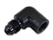 Vibrant -4AN to 1/8 inch NPT 90-degree adapter fitting for fluid connections, shown in close-up with metal finish.