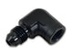 Vibrant -4AN to 1/8 inch NPT 90-degree adapter fitting for fluid connections, shown in close-up with metal finish.
