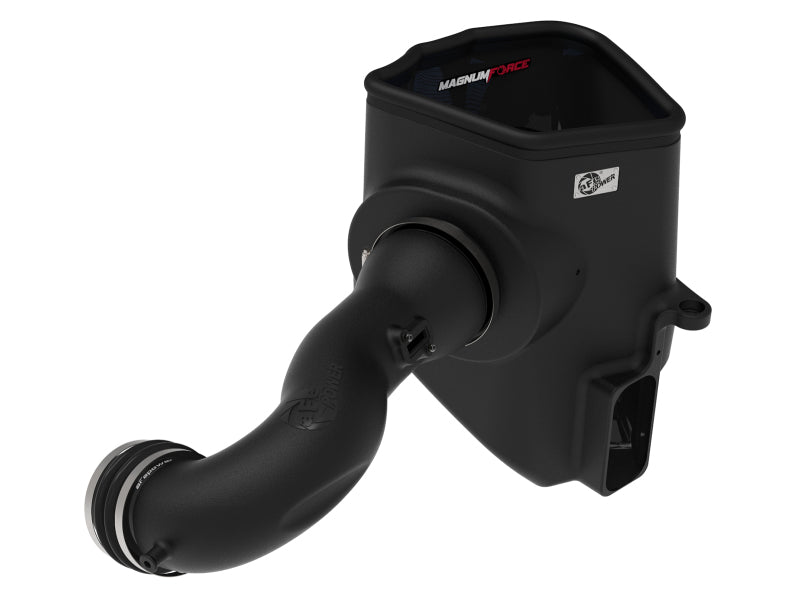 aFe Magnum FORCE Stage-2 Pro 5R cold air intake system installed in a 2019 GM Silverado/Sierra V8 6.2L engine bay.