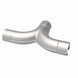 MagnaFlow 2.50-inch stainless steel smooth transition T connecting pipe with 90/90 degree bends for exhaust systems.