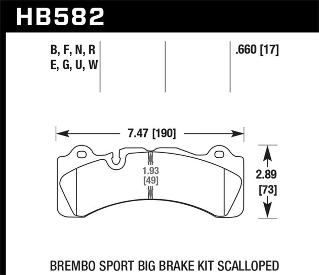 Hawk Performance Brembo Caliper HPS 5.0 street brake pads for high-performance braking and enhanced vehicle stopping power.