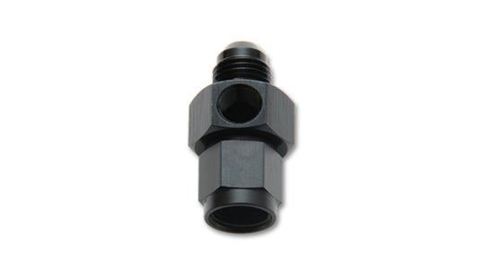 Vibrant -10AN male to female union adapter fitting with 1/8in NPT port, metal construction, for high-performance fluid connections.