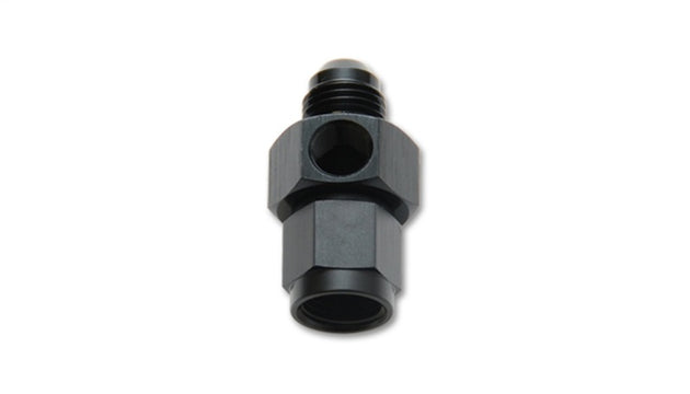 Vibrant -10AN male to female union adapter fitting with 1/8in NPT port, metal construction, for high-performance fluid connections.