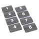 DEI heat shrink wire markers set with 8 black numbered sleeves from 1 to 8 for electrical labeling and organization.