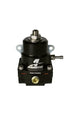 Aeromotive A1000 adjustable EFI fuel pressure regulator with dual -8 inlet and -6 return fittings, mounted on an engine component.