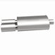 MagnaFlow stainless steel muffler with tip, 14x5x8 inches, featuring dual inlet and outlet pipes, for enhanced exhaust sound and performance.