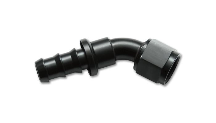 Vibrant aluminum -10AN push-on 90-degree hose end fitting, showcasing the sleek, vibrant finish and precise connection design.