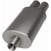 MagnaFlow stainless steel muffler with tip, 14x5x8 inches, featuring dual inlet/outlet ports and polished finish.