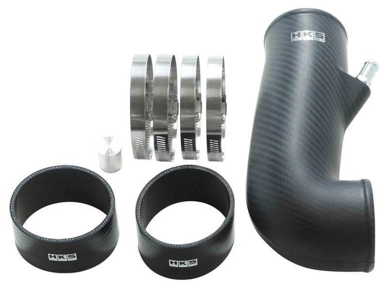 HKS DryCarbon Suction Kit ZN6/ZC6 FA20 cold air intake system with carbon fiber components and hoses for improved engine airflow