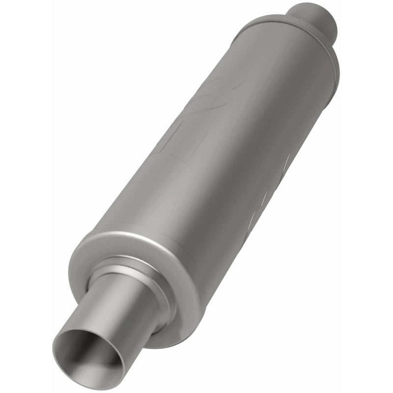 MagnaFlow Mag SS 7X7 30 muffler with dual inlet and outlet, stainless steel construction, designed for vehicle exhaust systems