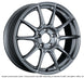 SSR GTX01 17x9 cast wheel with 5x100 bolt pattern and 38mm offset in dark silver finish, showing the wheel's design details.