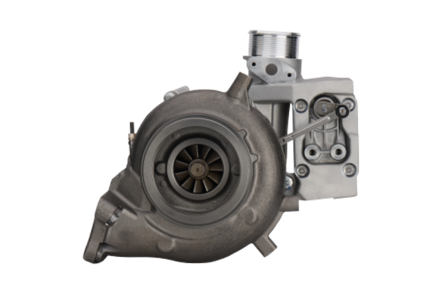 BorgWarner 20-23 GM Duramax L5P 84mm B2BV SX-R turbocharger showing the turbo unit with detailed turbine and compressor housing