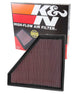 K&N Replacement Panel Air Filter for 2013-2014 Cadillac ATS, drop-in style, measuring 12.313in length, 10.313in width, 1.188in height
