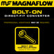 MagnaFlow catalytic converter direct fit for 2014-2016 GMC Sierra 1500 V6 4.3L engine, showing the metal component with inlet and outlet ports.