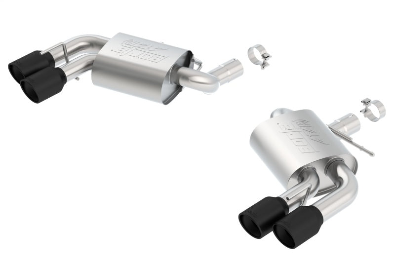 Borla axle back exhaust for Chevy Camaro V8 SS 2016-2018 in ceramic black, rear section with dual mode valve absence.