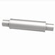 MagnaFlow Mag SS muffler with 14x4x4 inch and 2.5x2.5 inch inlet and outlet pipes, showing the stainless steel construction.