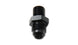 Vibrant -4AN to 10mm x 1.0 metric straight adapter fitting with black finish, designed for fluid connection applications